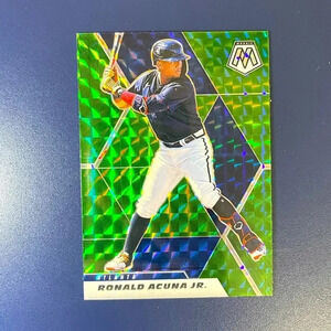Ronald Acuna Jr Green Mosiac Prizm 2021 Panini Mosaic MLB Atlanta Braves